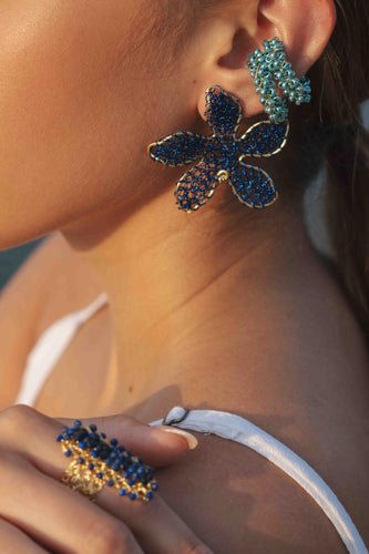 Estrella earrings in dark blue