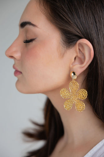 Maxi Daisy earrings in gold